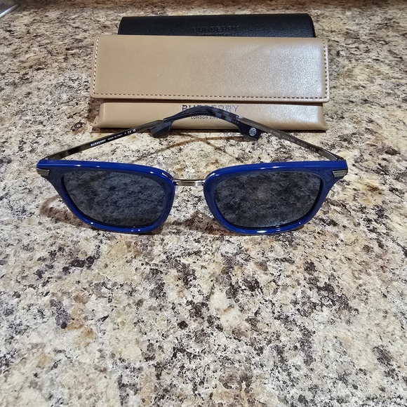 Burberry Blue Sunglasses with Tan and Black Cases